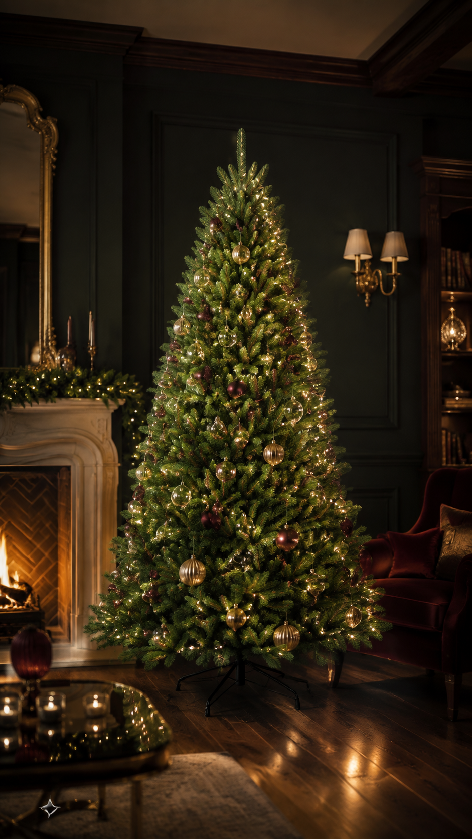 Sapin de Noël artificiel réaliste en PE/PVC