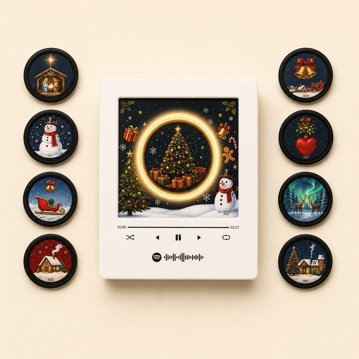 Boîte à musique de Noël magnétique – 9 motifs interchangeables