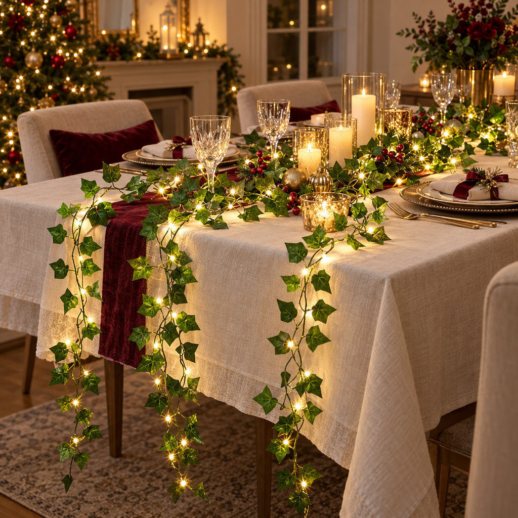 Guirlande lumineuse de lierre artificiel – 5 m, 50 LED