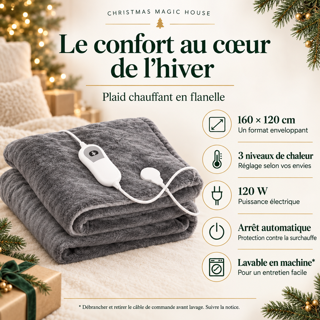 Couverture Chauffante en Flanelle Douce