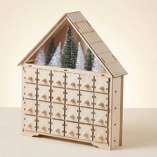 Calendrier de l'Avent maison en bois 24 tiroirs