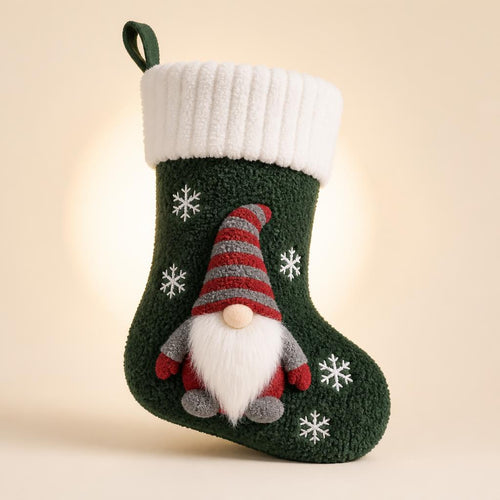 Chaussette de Noël avec lutin coloris Vert
