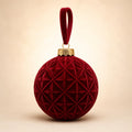 Suspension de Noël en velours rouge forme Boule velours