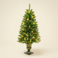Sapin de Noël artificiel pré-décoré lumineux en pot de 120 cm, vue de face