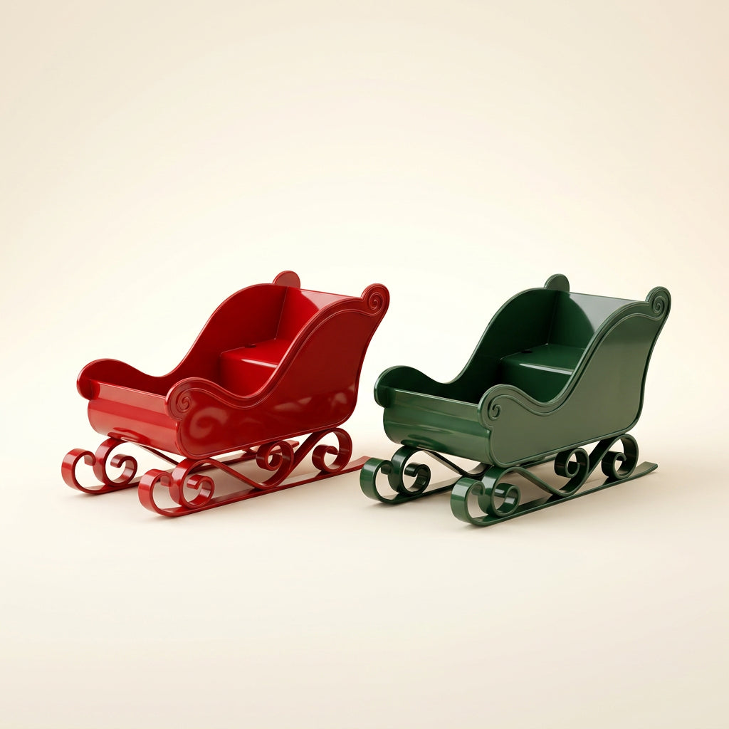 Mini-traîneaux de Noël Lot de 2 pièces assorties